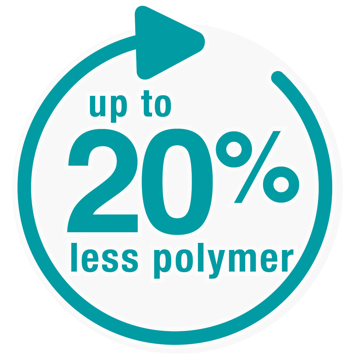 Up to 20% less polymer flass